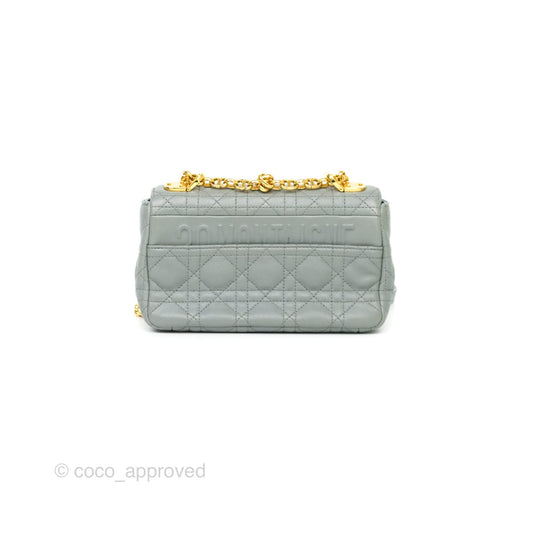 Dior Small Caro Bag Grey Supple Cannage Calfskin