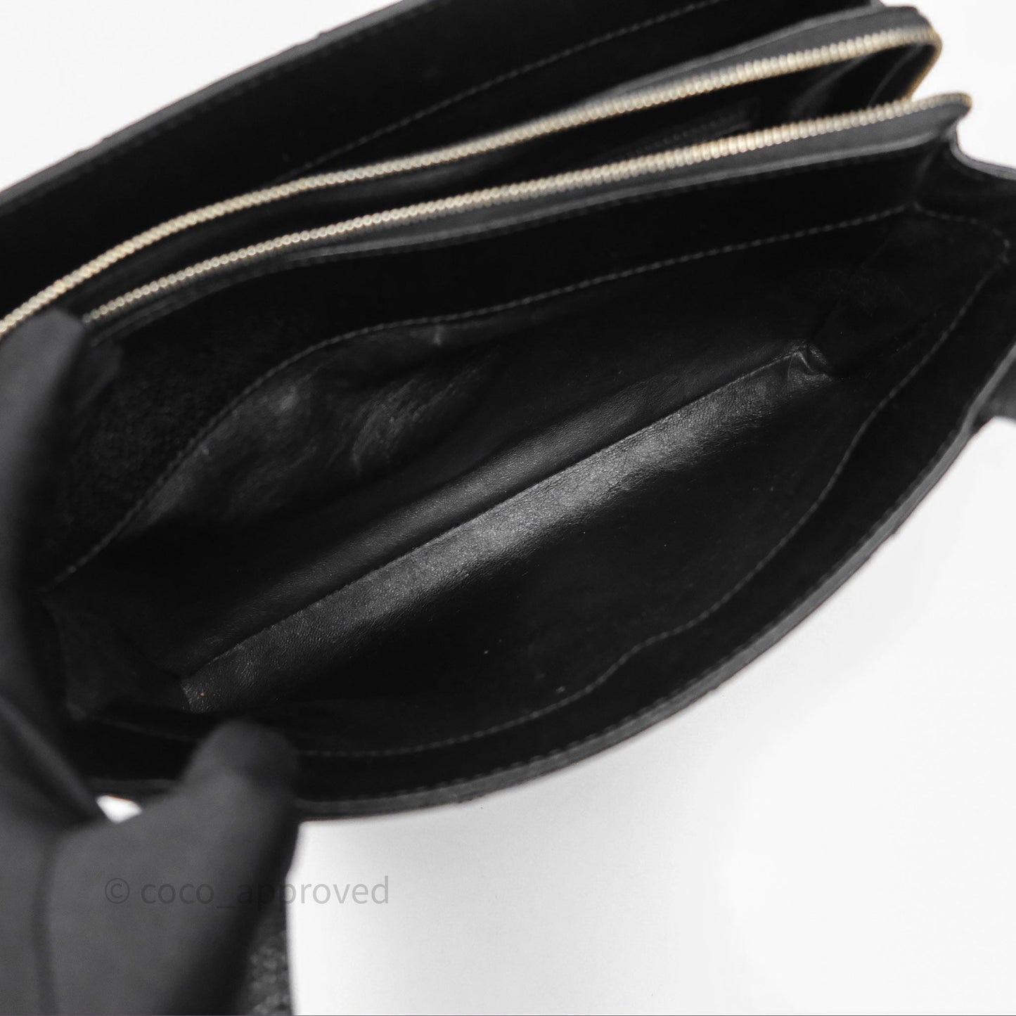 Chanel Vintage Quilted CC Tote Black Caviar Gold Hardware