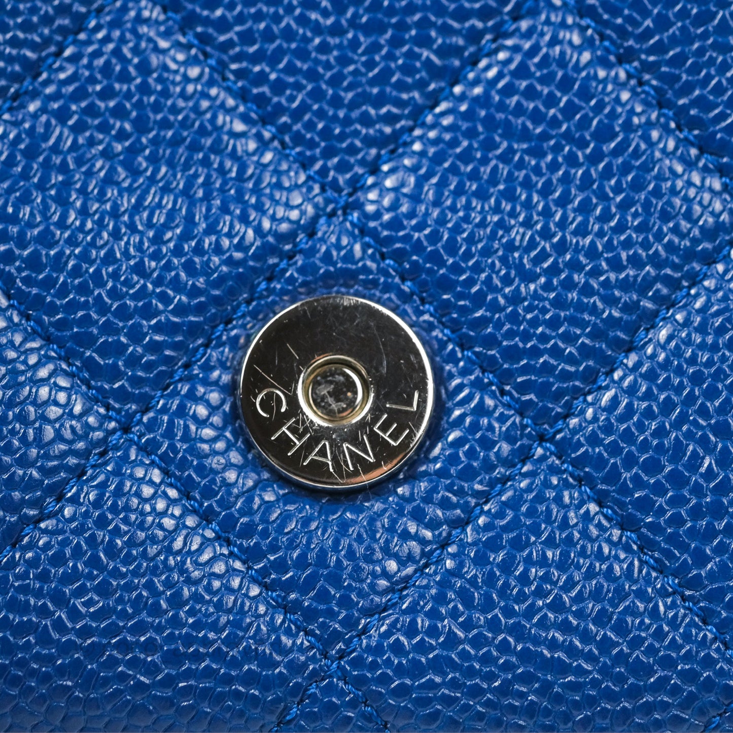 Chanel Quilted Mini Square Flap Bag Dark Blue Caviar Incognito