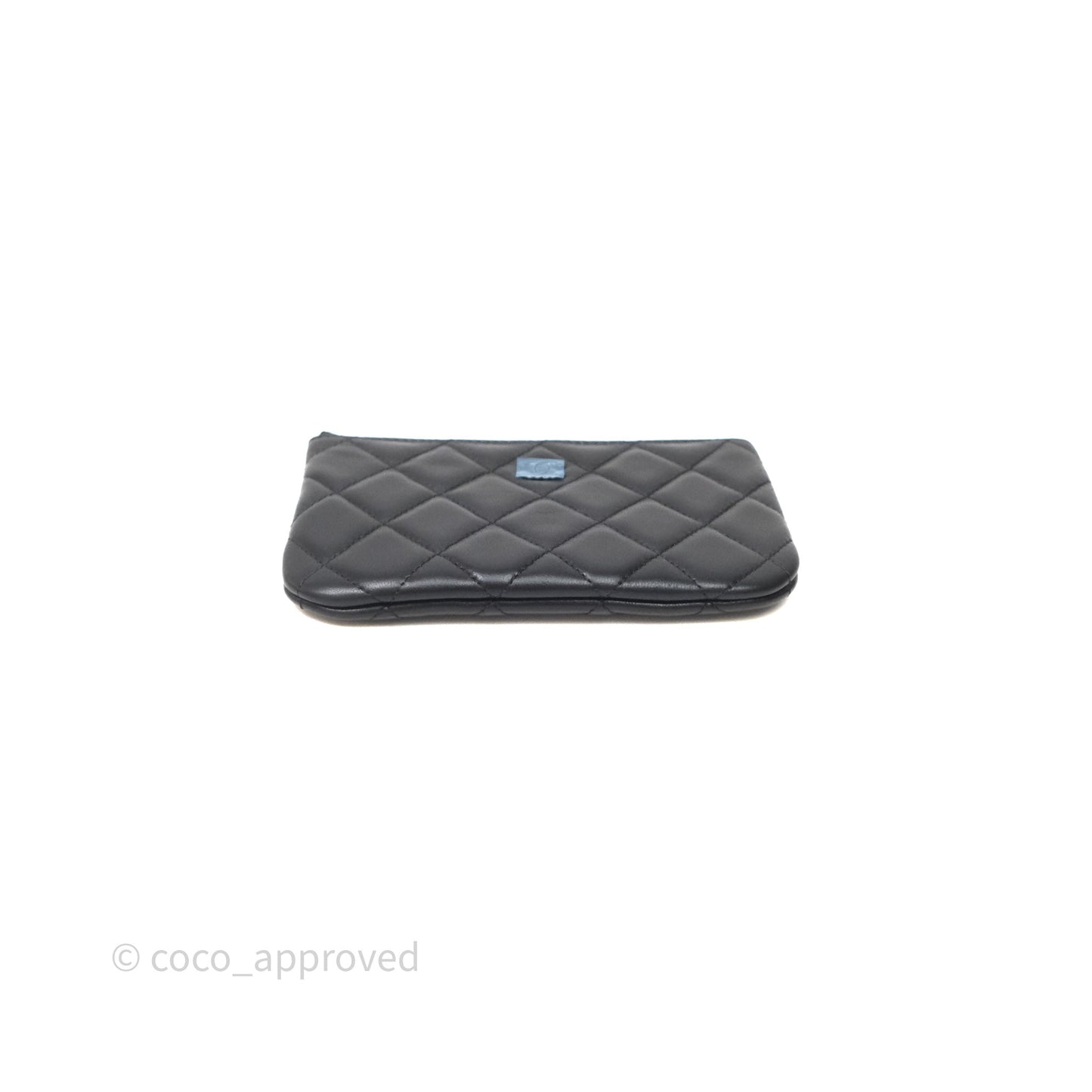 Chanel Classic Mini Quilted O Case So Black Lambskin Black Hardware