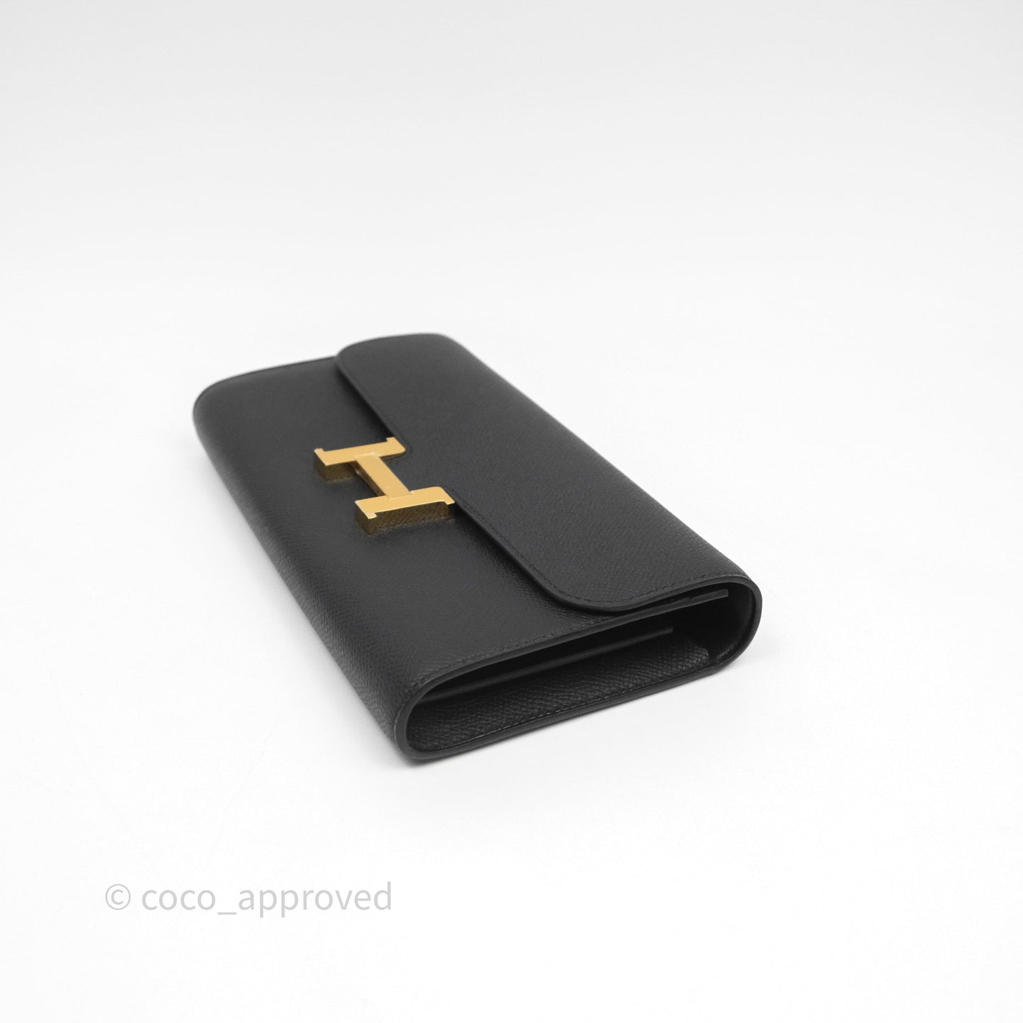 Hermès Constance Long To Go Wallet Black Noir 89 Epsom Gold Hardware