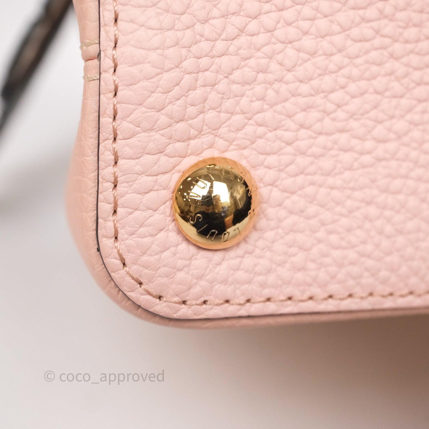 Louis Vuitton Capucines BB Creme Rose Jade Taurillon Leather Gold Hardware