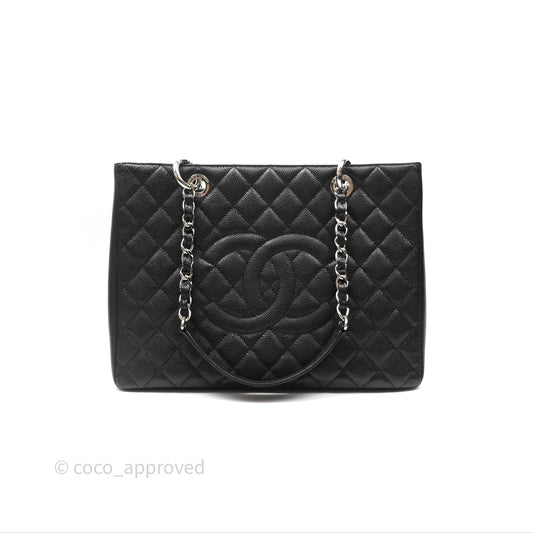 Chanel GST Black Caviar Silver Hardware