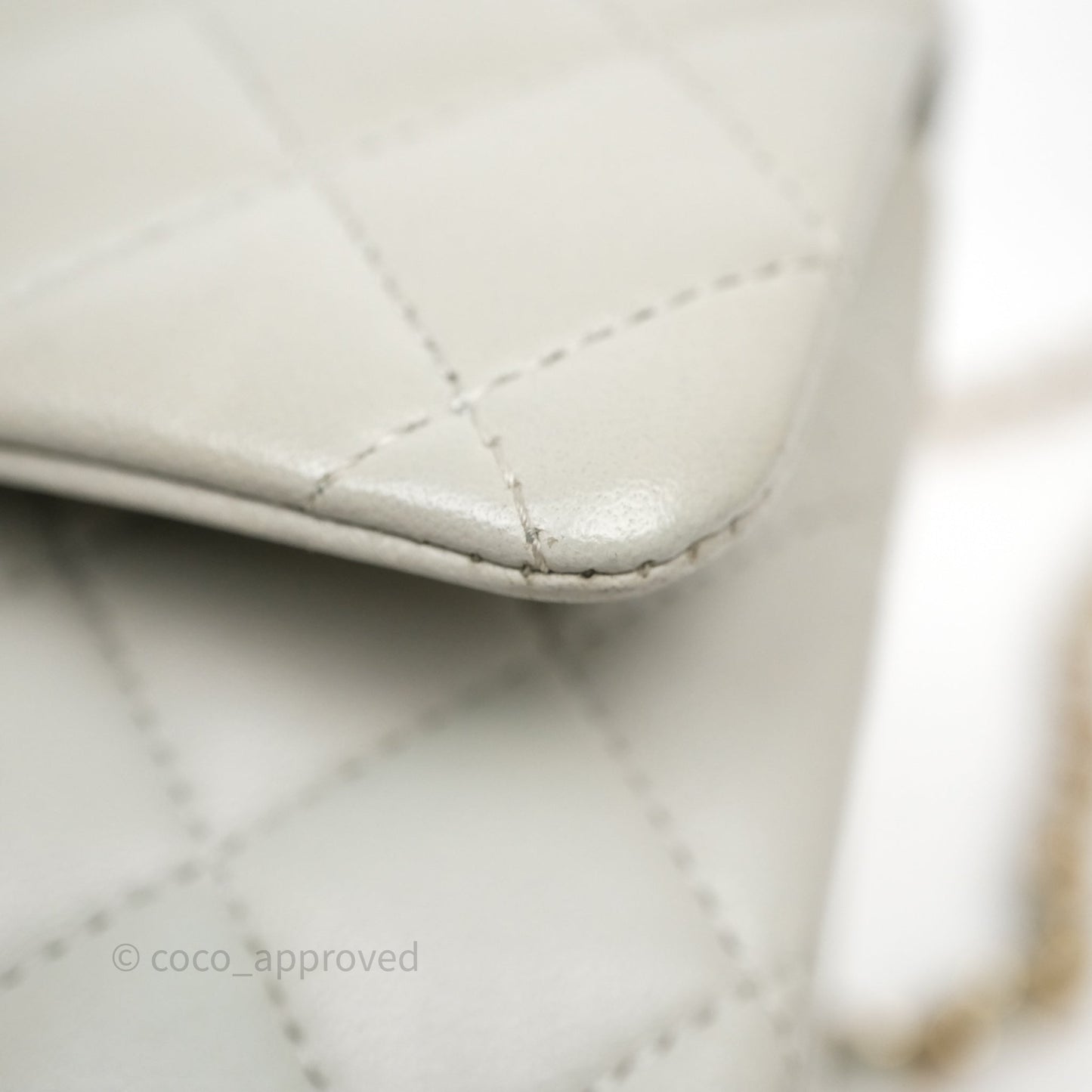 Chanel Small Classic Flap Quilted Grey Lambskin Gold Hardware