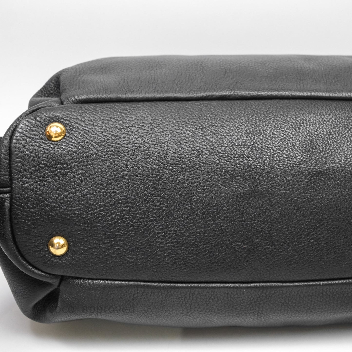 Miu Miu Vitello Tote Bag Black Gold Hardware