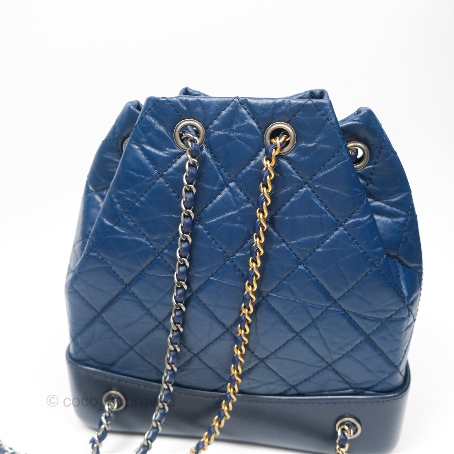 Chanel Small Gabrielle Backpack Navy Aged Calfskin