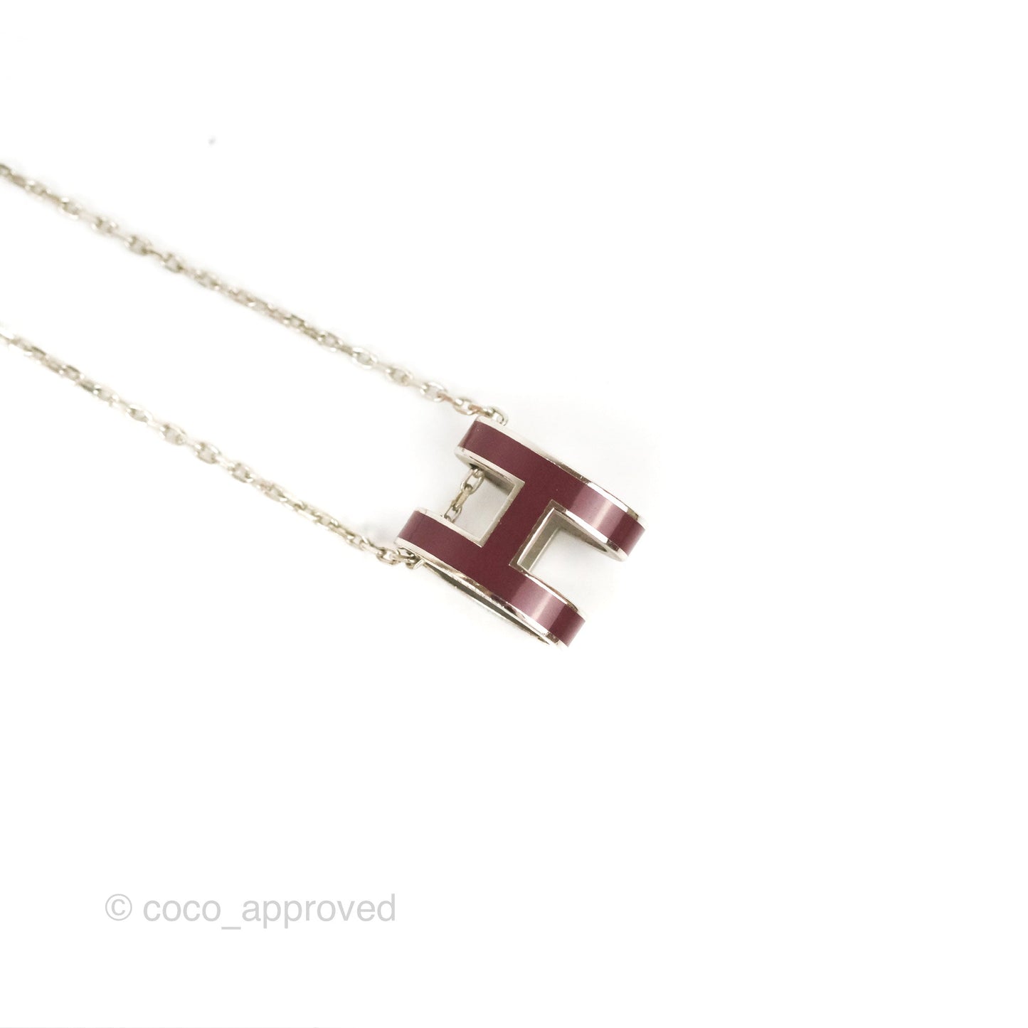 Hermès Pop H Pendant Necklace Rouge Brique Palladium Hardware
