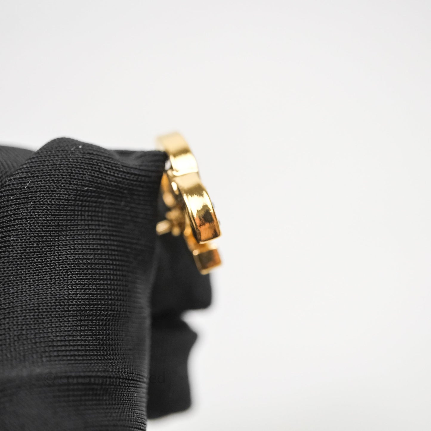 Chanel Crystal CC Earrings Gold Tone 25A