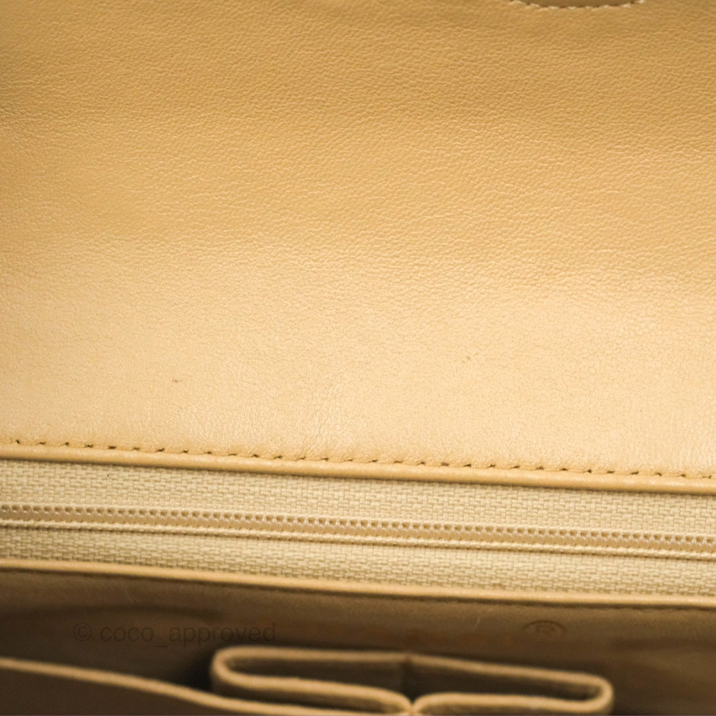Chanel Vintage Square Flap Bag Beige Lambskin 24K Gold Hardware