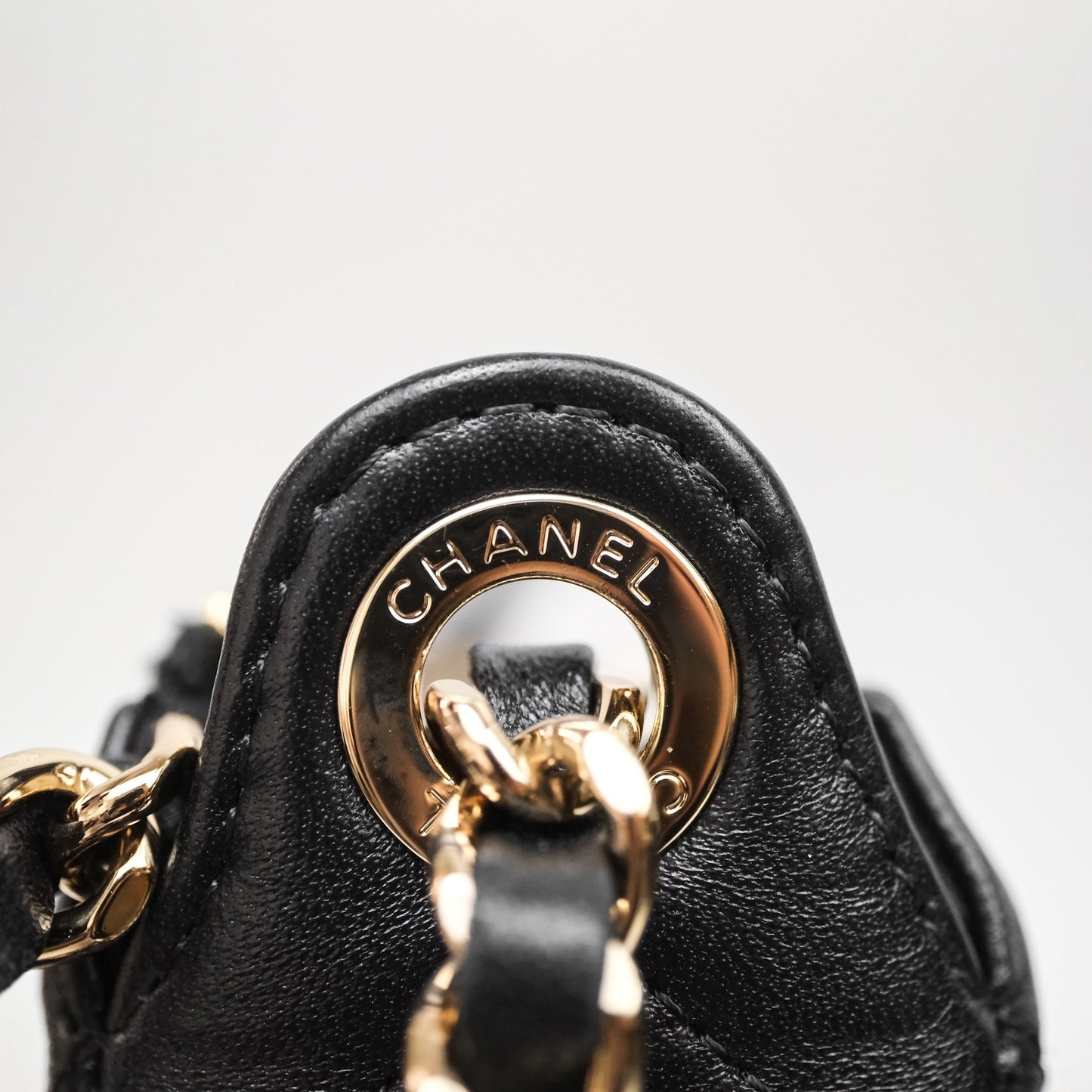 Chanel Camera Bag Black Lambskin Gold Hardware 25C
