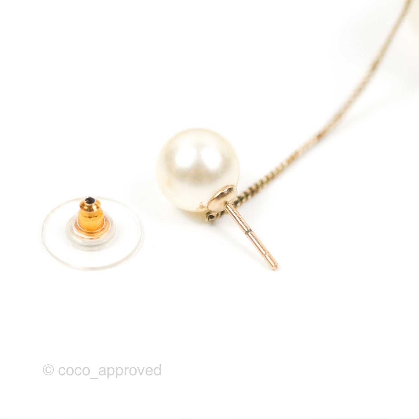 Chanel CC Pearl Drop Earrings