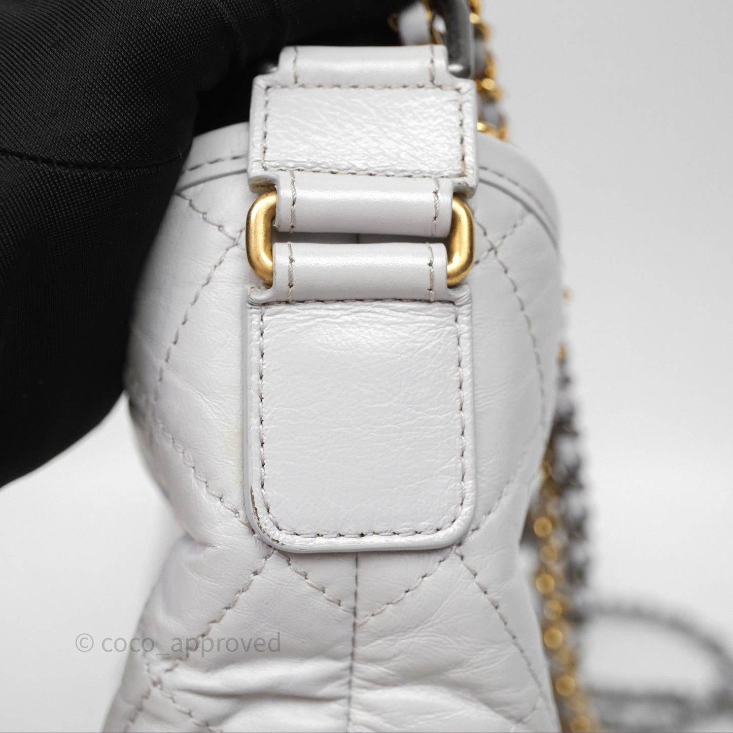 Chanel Small Gabrielle Hobo Quilted Grey Aged Calfskin
