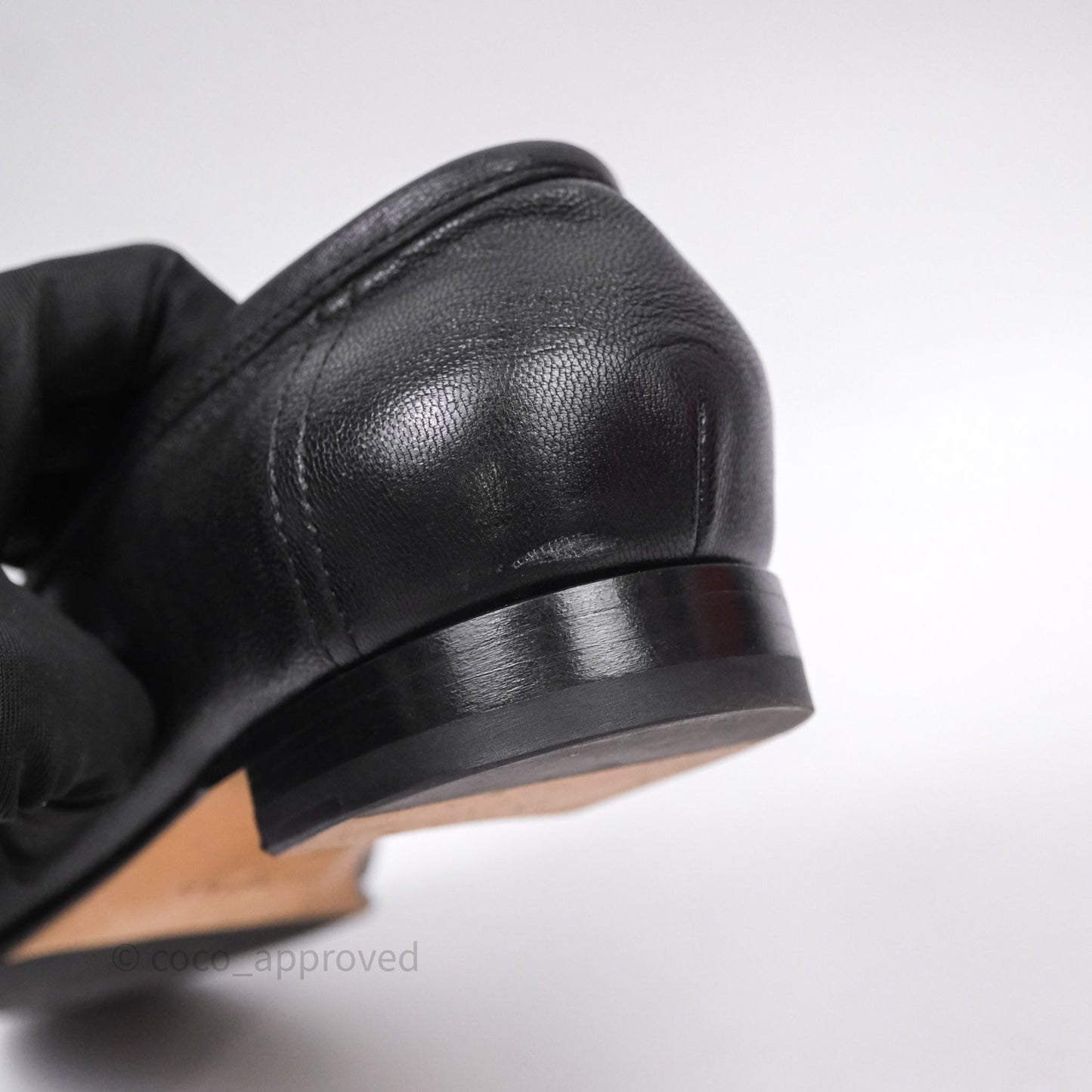 Hermès Paris Loafer Black Goatskin Palladium H Buckle Size 38