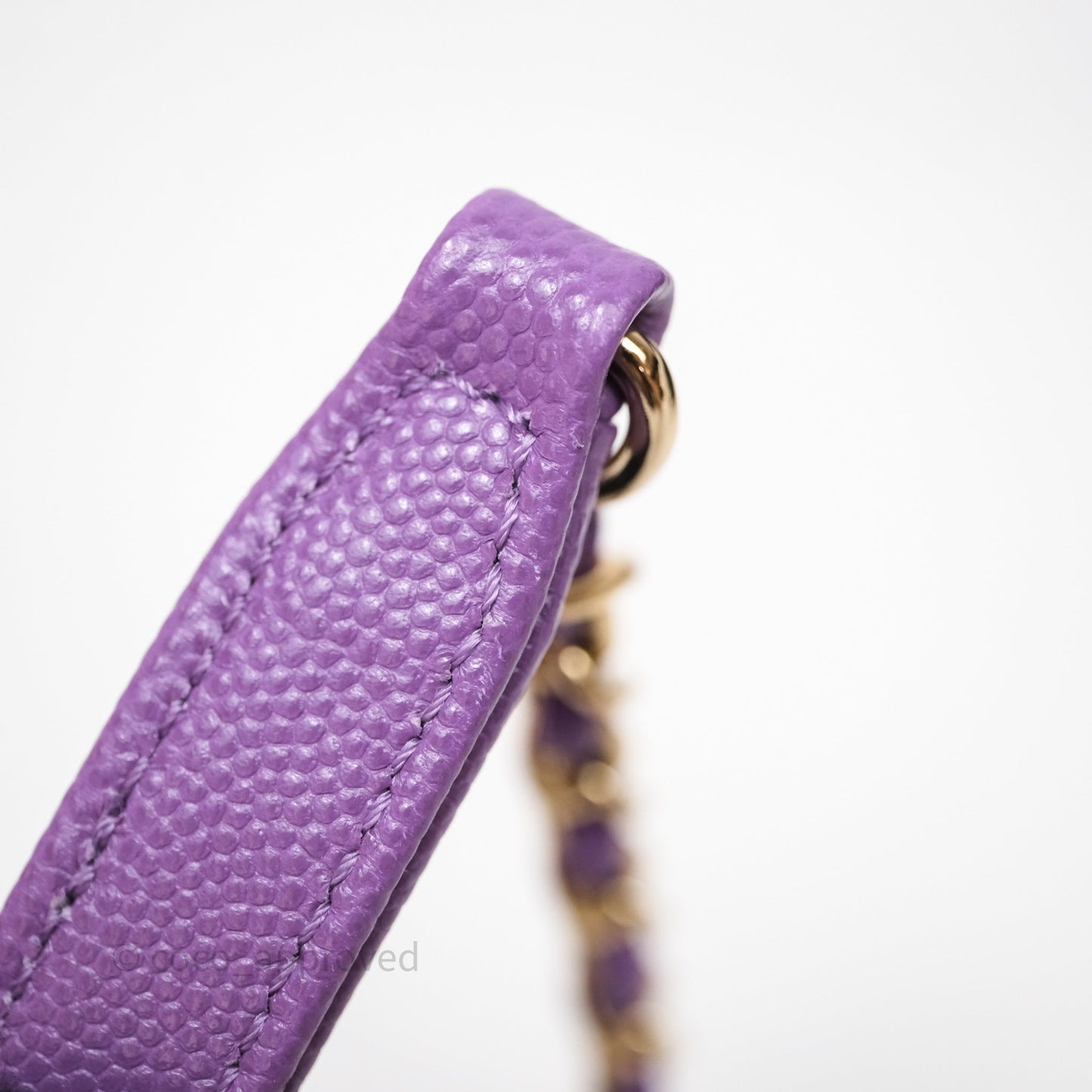 Chanel Mini Coco Handle Quilted Purple Caviar Gold Hardware