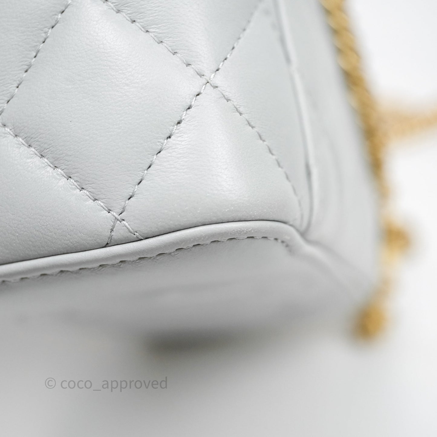 Chanel Coco Chain Vanity Blue Lambskin Gold Hardware