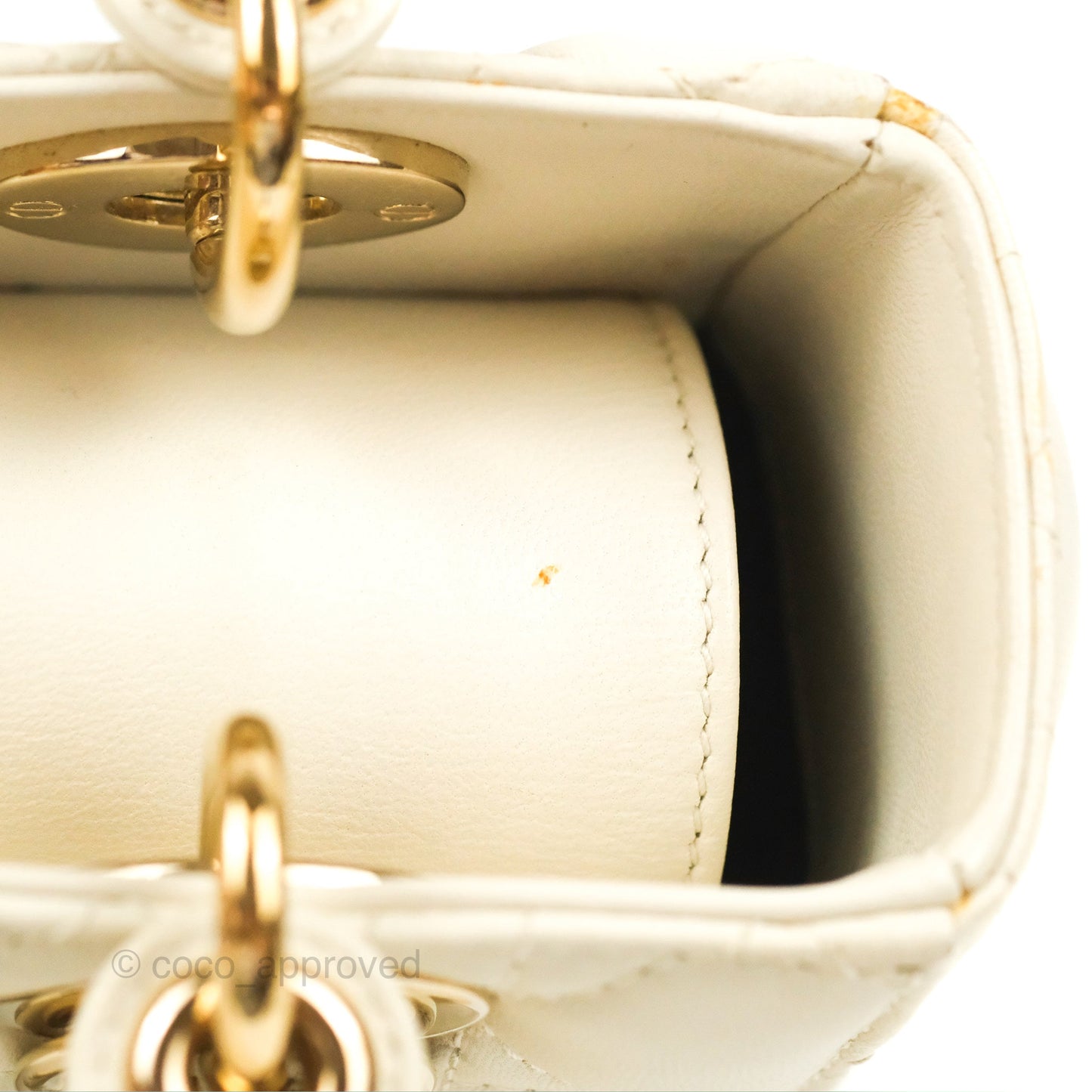 Christian Dior My ABCDior Lady Dior Bag Cannage Lambskin White Gold Hardware