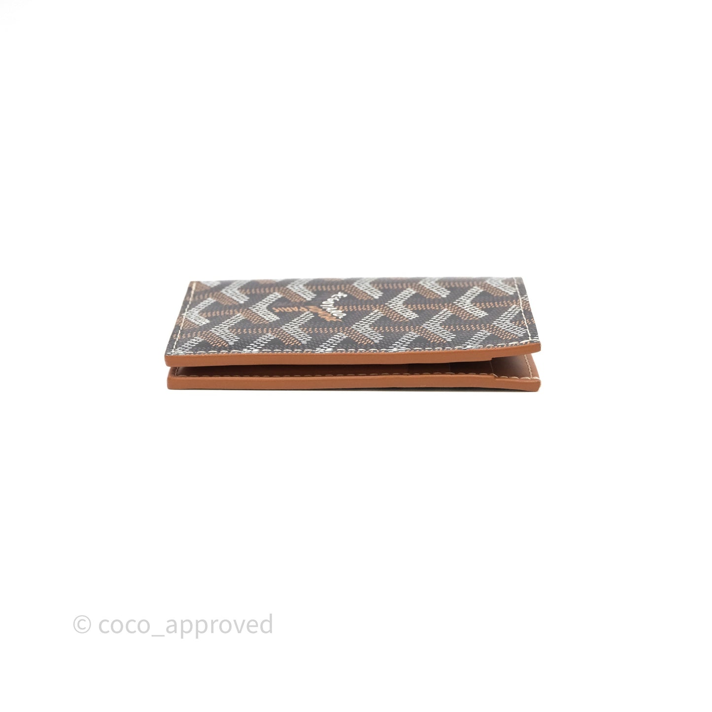 Goyard Saint Pierre Card Wallet Black/ Tan Goyardine