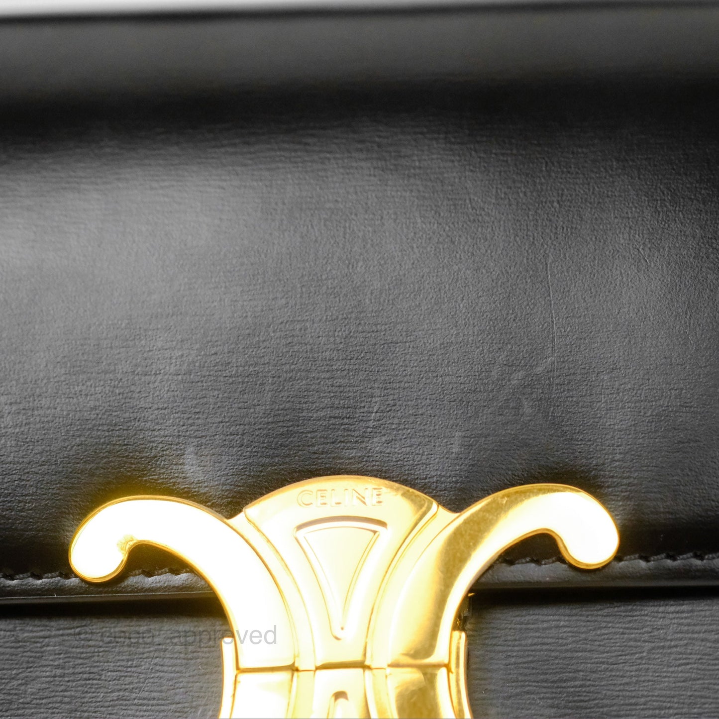 Celine Triomphe Shoulder Bag Black Calfskin