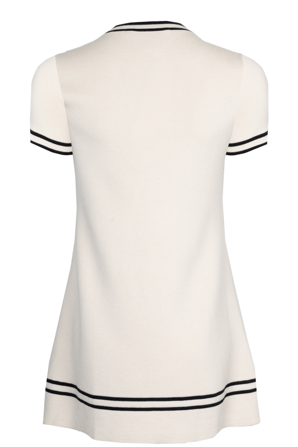 Luxury Gucci Trending 2025 Horsebit Contrast Trim Knit Mini Dress Ivory