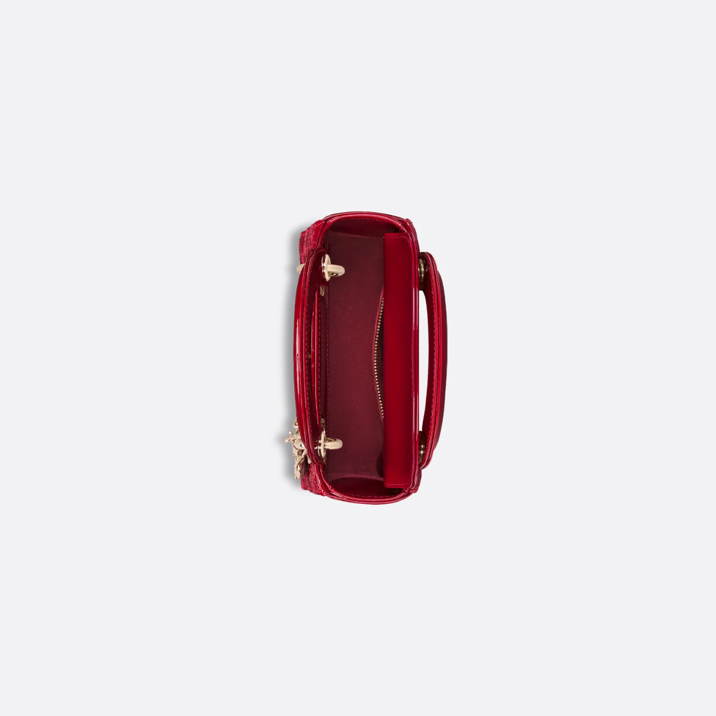Mini Lady Luxury Dior Bag Cherry Red Patent Cannage Calfskin