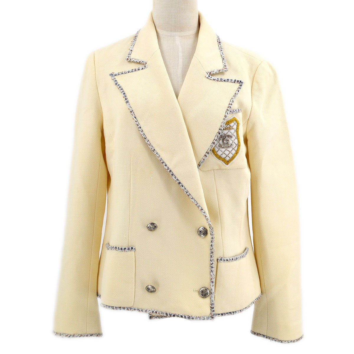 Luxury Chanel Cruise 2005 emblem patch double-breasted blazer #42
