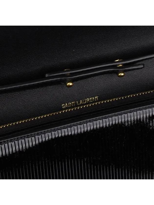 Luxury Saint Laurent Cassandre Chain Long Wallet Black
