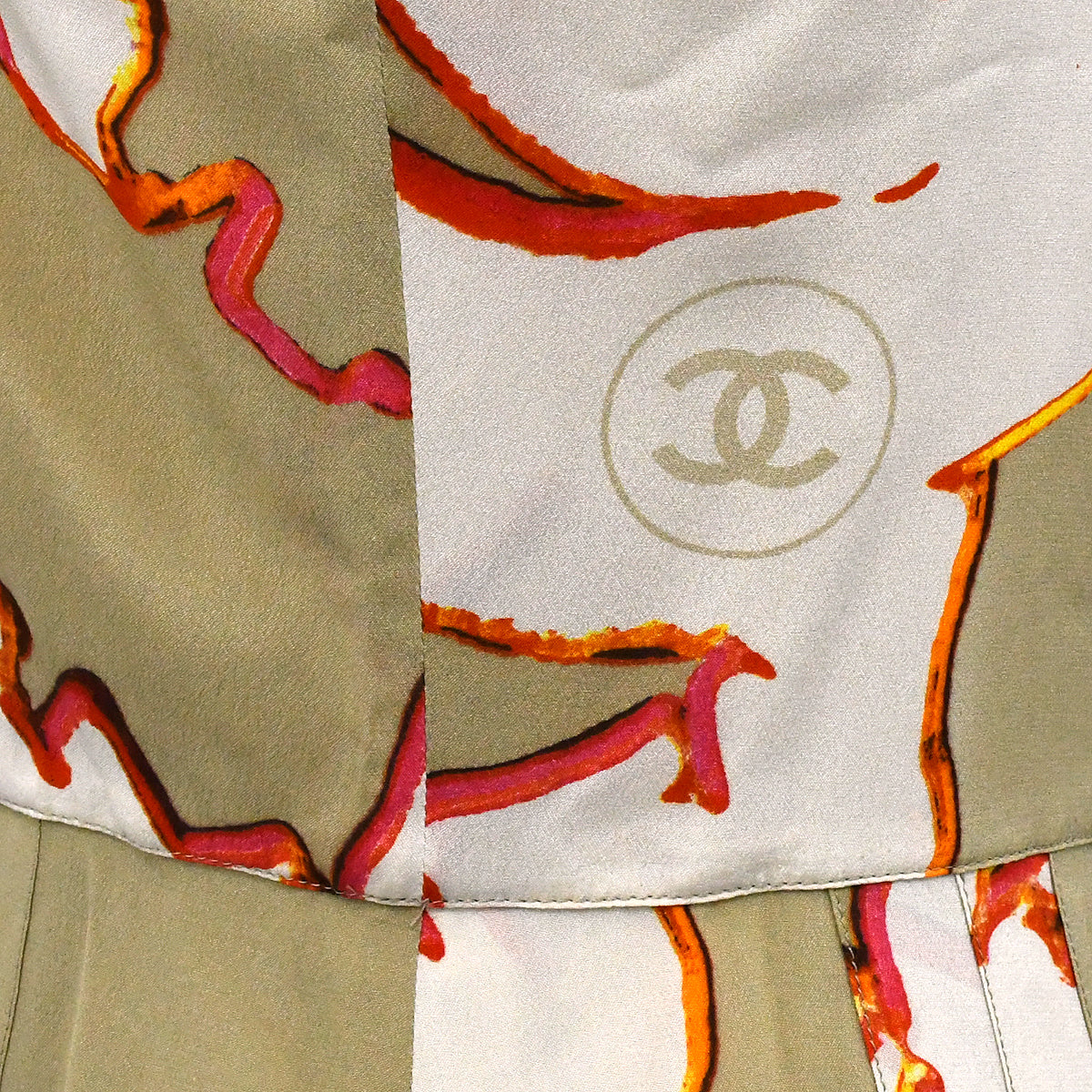 Luxury Chanel 2000 High Summer abstract-print silk dress #38