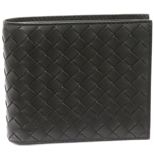 Luxury Bottega Veneta Intrecciato Calf Wallet Black