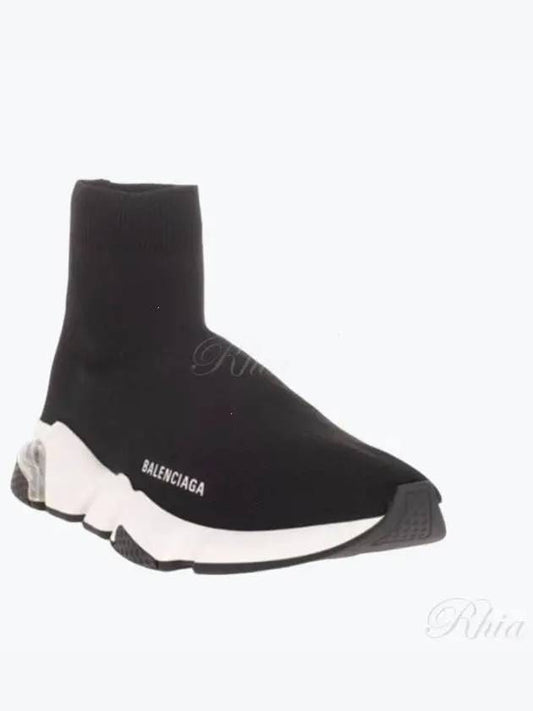 Luxury Balenciaga Speed Trainer Clear Sole High Top Sneakers Black