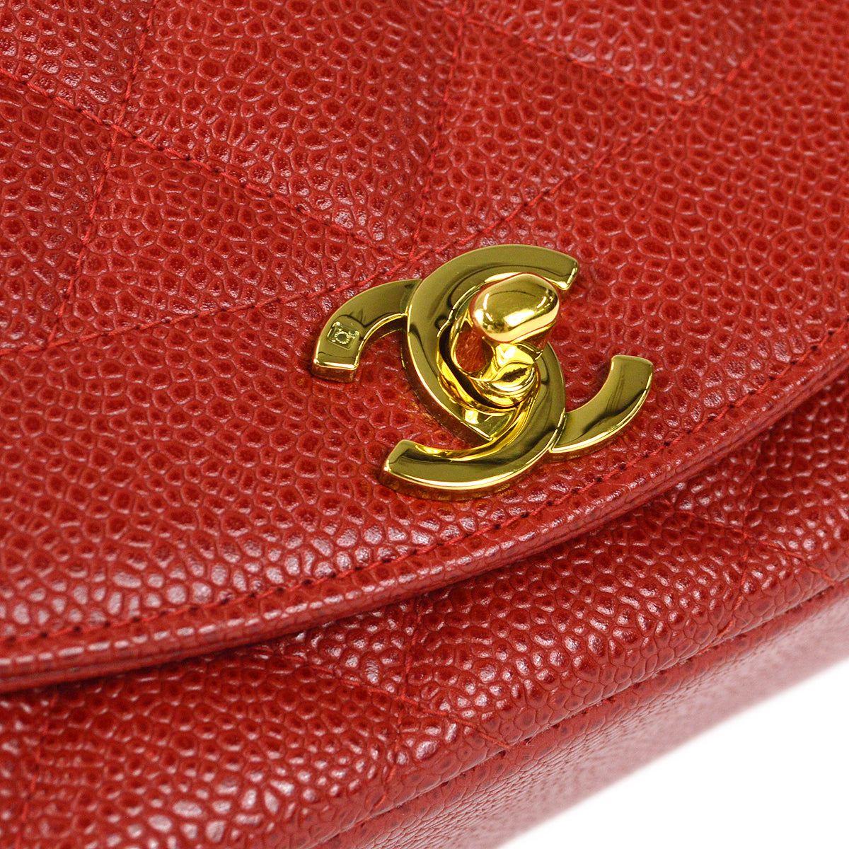 Luxury Chanel 1994-1996 Small Diana Chain Shoulder Bag Red Caviar