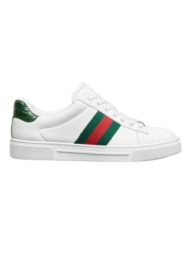 Luxury Gucci Trending 2025 Ace Web Leather Low Top Sneakers White