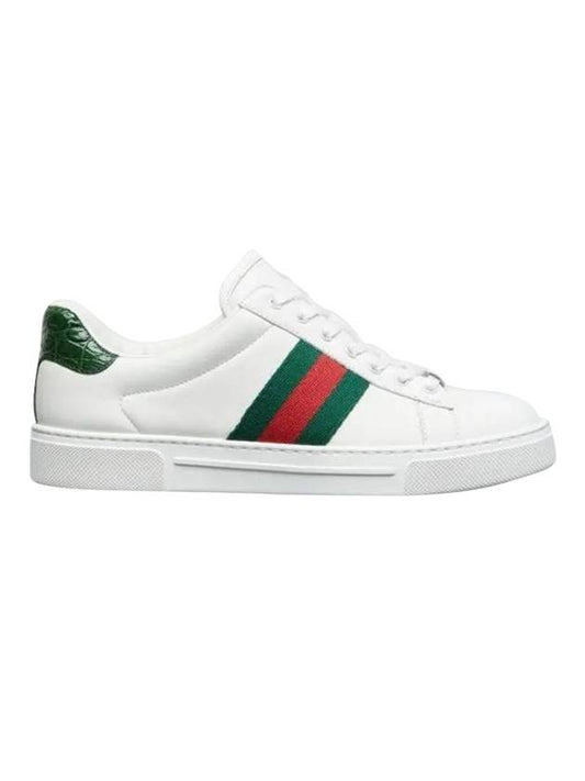 Luxury Gucci Trending 2025 Ace Web Leather Low Top Sneakers White