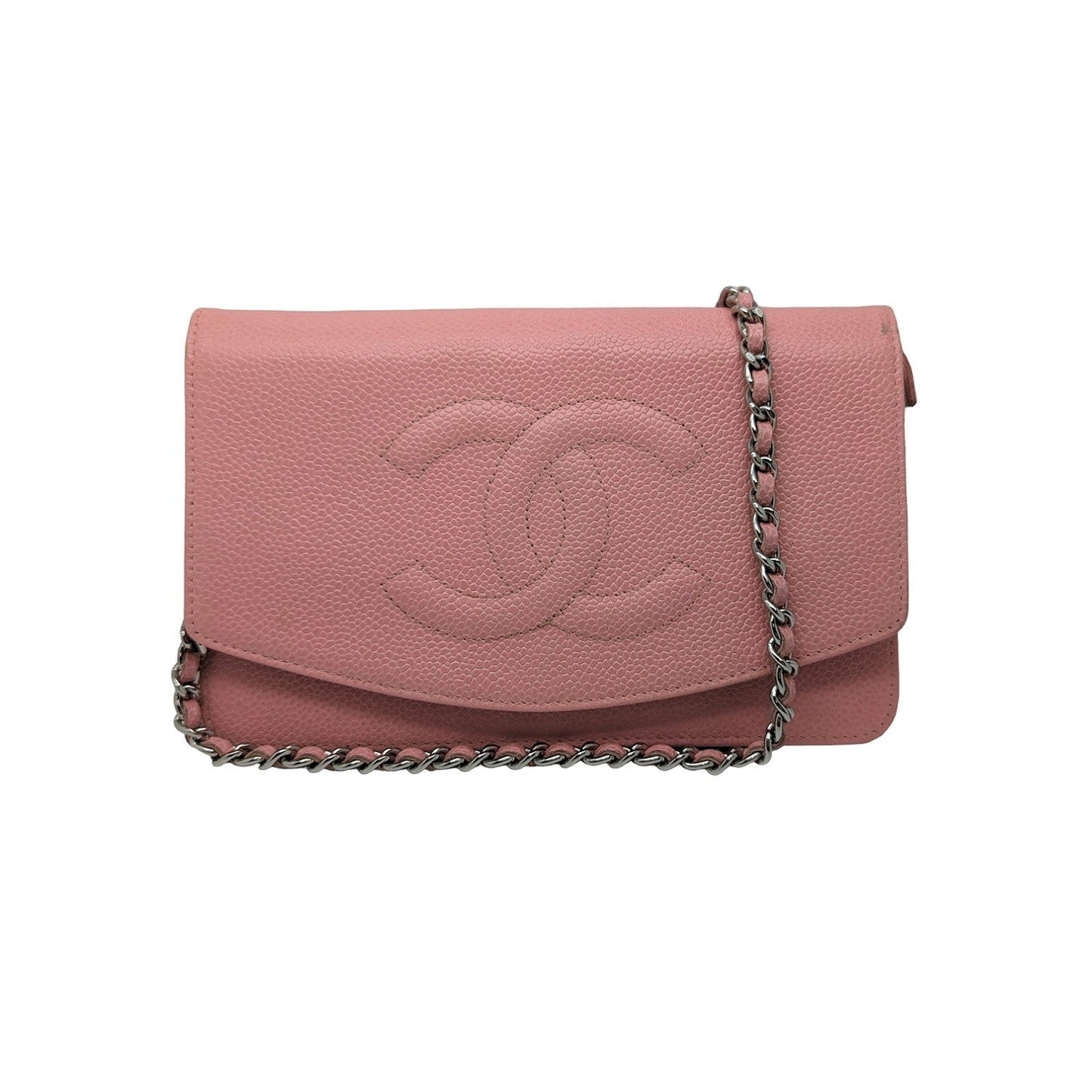 Luxury Chanel bag Vintage Pink Caviar Timeless Wallet On Chain WOC