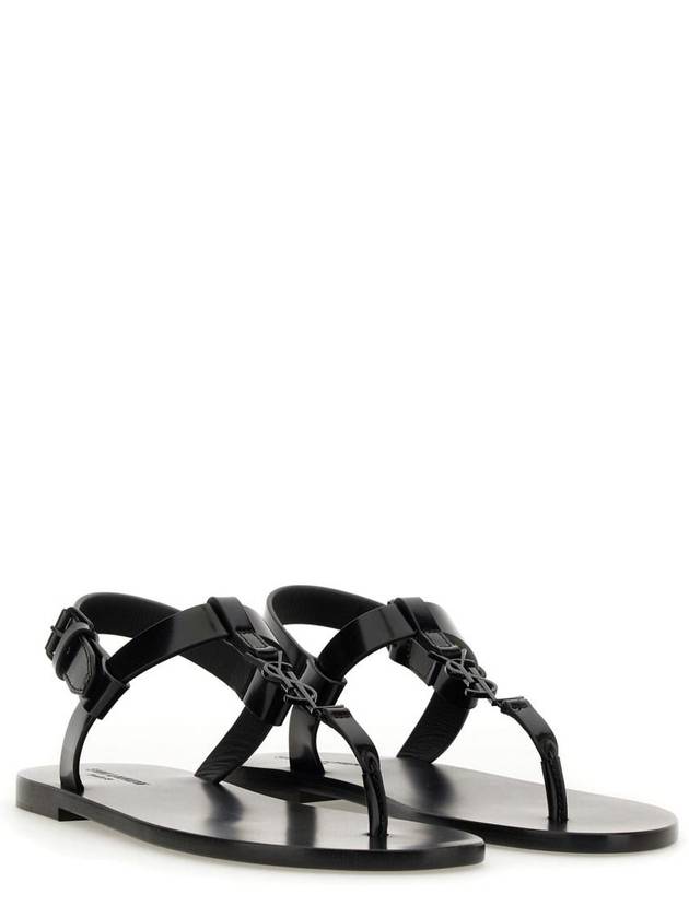 Luxury Saint Laurent Cassandre Flip Flops Black