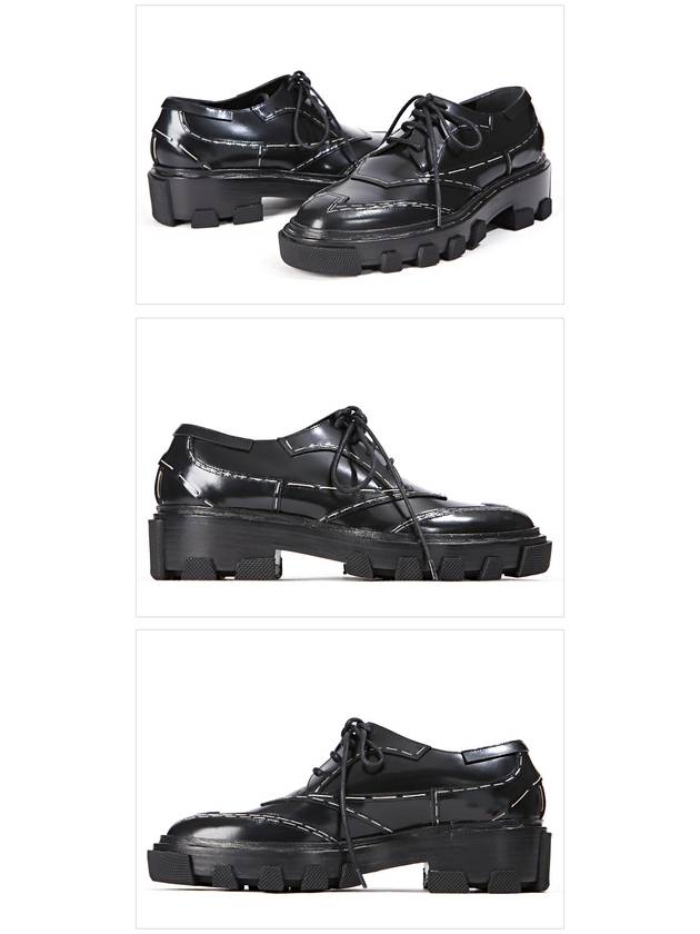 Luxury Balenciaga Topstitched Leather Derby Black