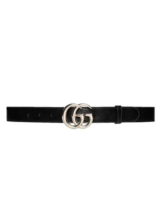 Luxury Gucci Trending 2025 GG Marmont Thin Leather Belt Black