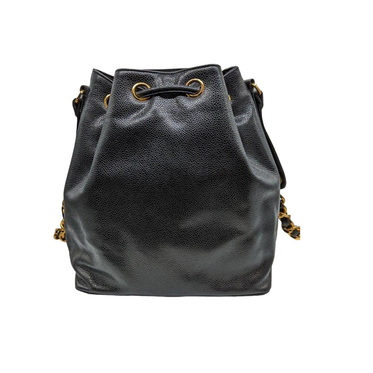 Luxury Chanel Vintage Grained Calfskin Timeless Drawstring Bucket Bag