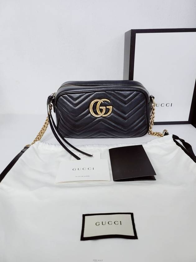 Luxury Gucci Trending 2025 Used luxury goods DHLUX GG Black Marmont Matelasse Cross Bag Small