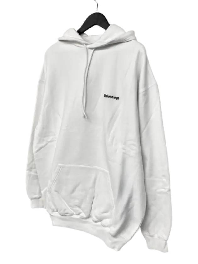Luxury Balenciaga BB Logo Oversized Hoodie White