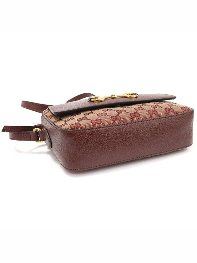 Luxury Gucci Trending 2025 645454 GG Jagard Burgundy Leather Horsebit 1955 Small Shoulder Bag