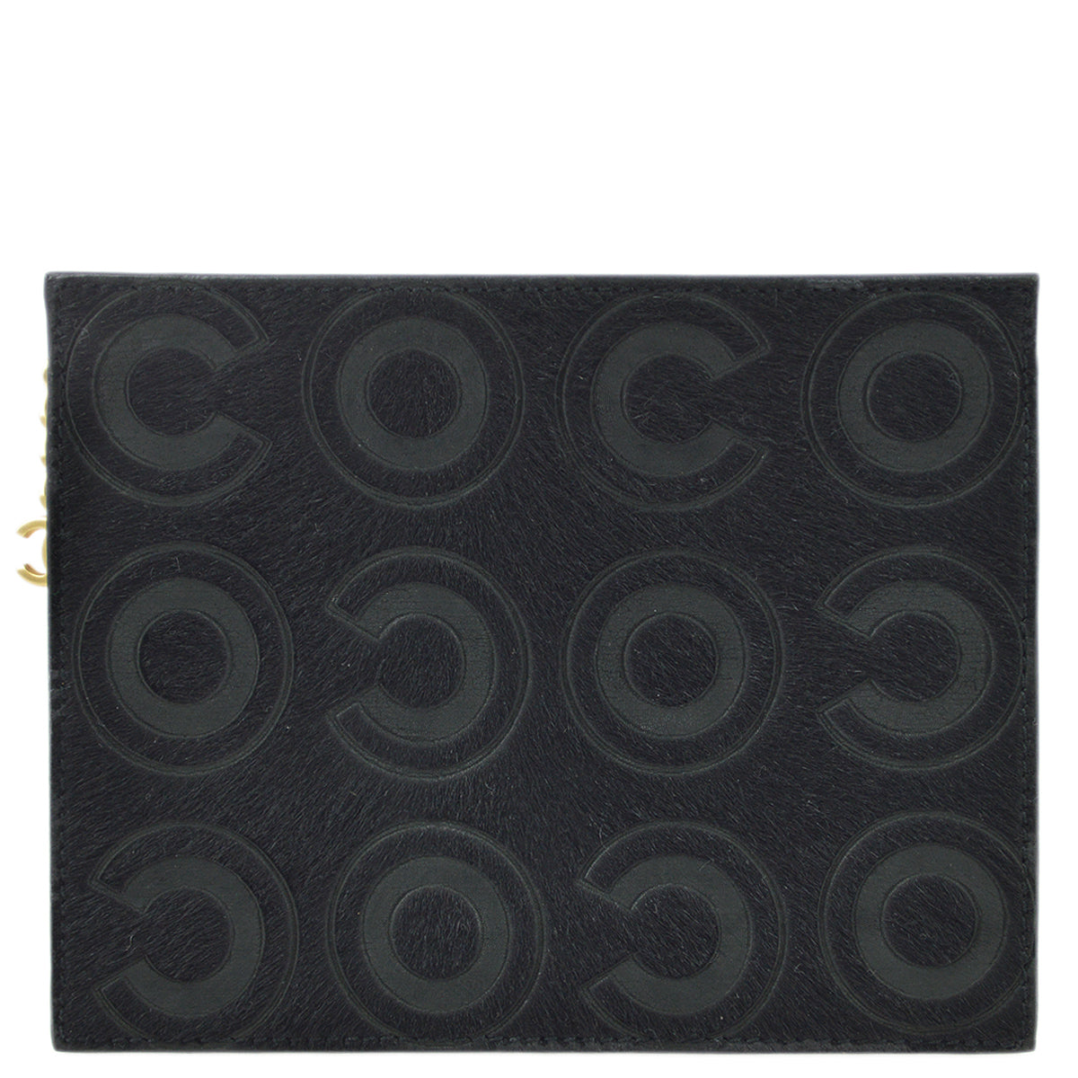 Luxury Chanel Black Pony Hair COCO Pouch Bag