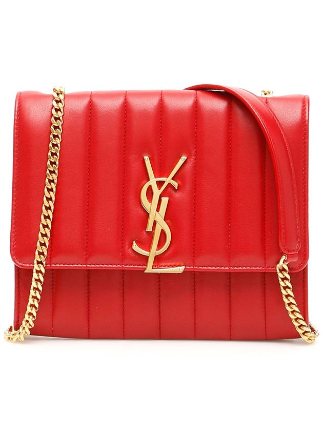 Luxury Saint Laurent Monogram Vicky Mini Shoulder Bag Red