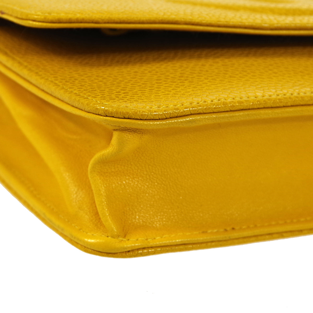 Luxury Chanel 1997-1999 Yellow Caviar Timeless WOC Wallet on Chain