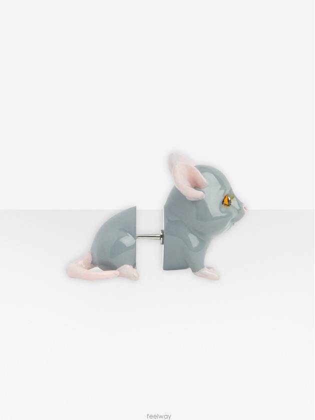 Luxury Balenciaga Happy Rat Stud Earrings