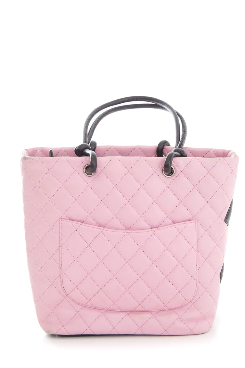 Luxury Chanel Vintage Pink and Black Small Linge Cambon Handbag
