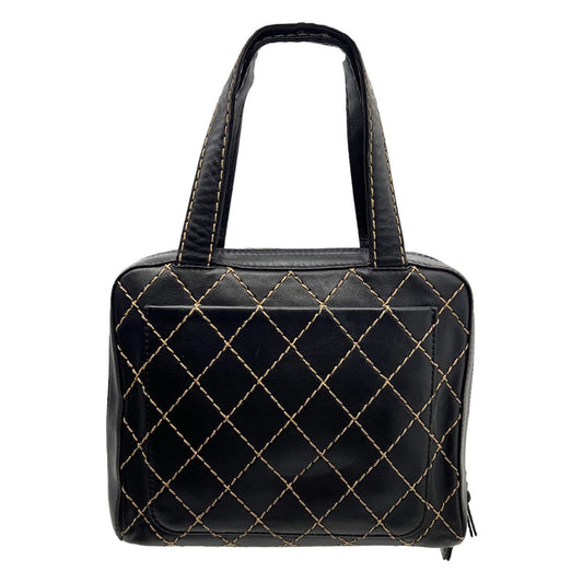 Luxury Chanel Black Quilted Wild Stitch Handbag