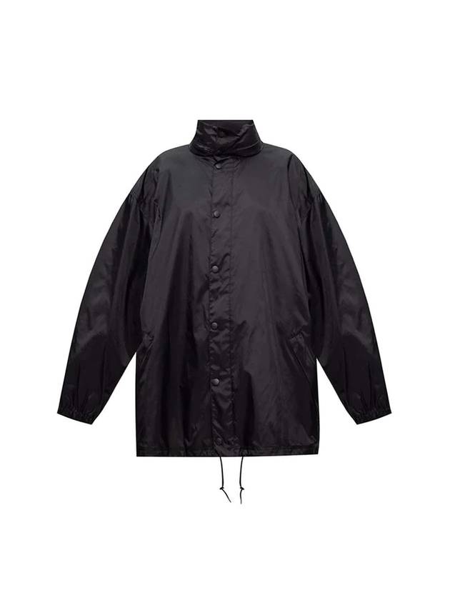 Luxury Balenciaga Language Logo Raincoat Black