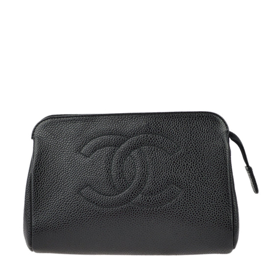 Chanel Black Caviar Cosmetic Pouch