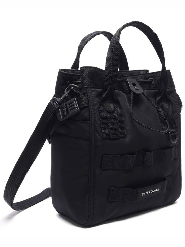 Luxury Balenciaga Army Logo Small Tote Bag Black