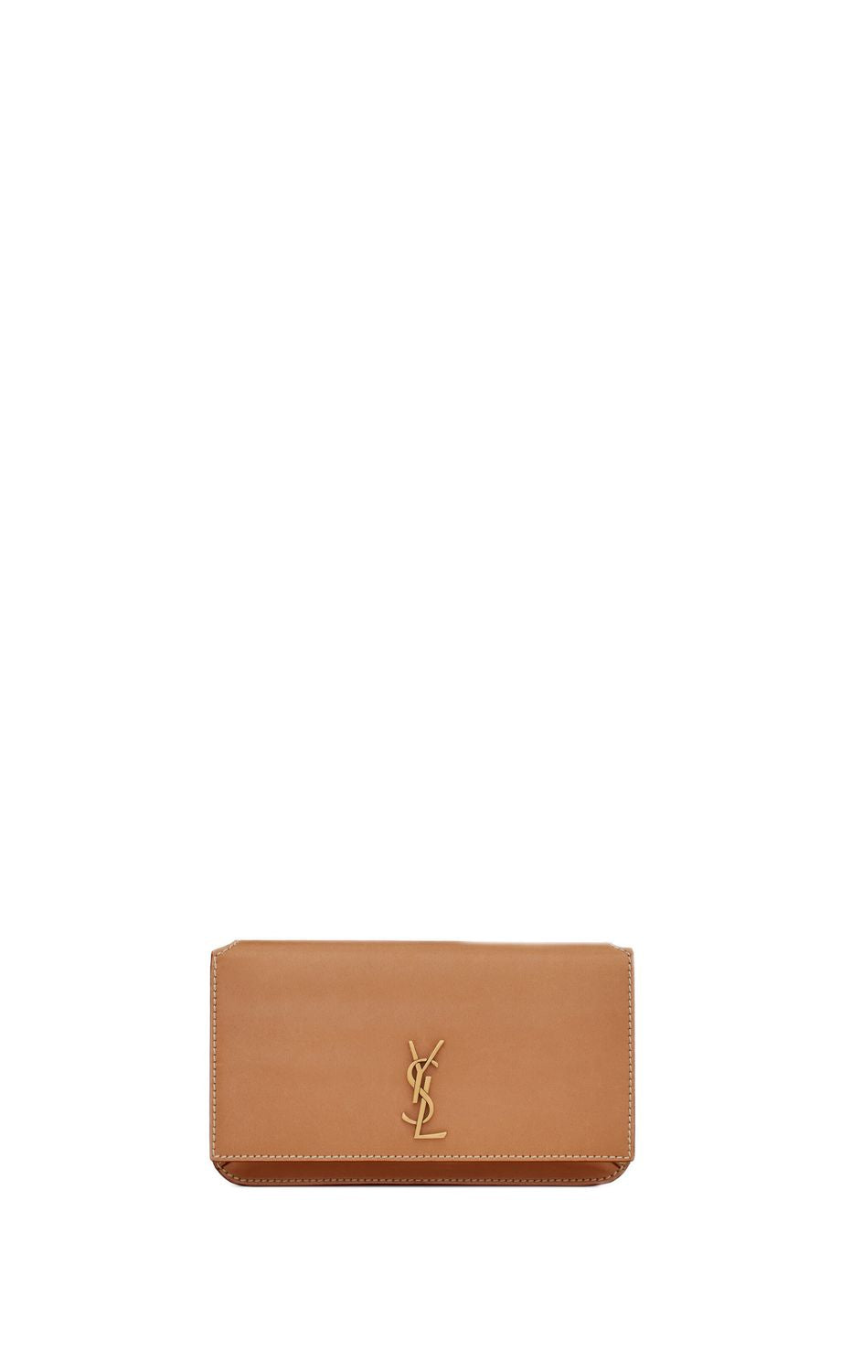 Luxury Saint Laurent Women's Ysl Phone Holder Mo. Masoil C/ in Vintage Brown Gold | 635095BWR6W2725
